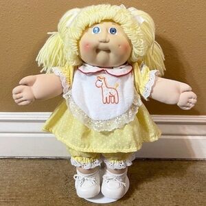 Vintage Cabbage Patch Kids Doll UT Factory Girl In Giraffe Bib Dress